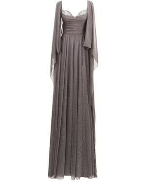Gemy Maalouf Sweetheart-Neck Gown - Grey
