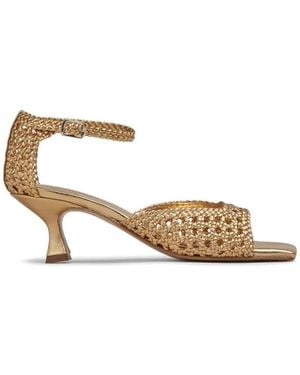 Souliers Martinez Sandalen Mit Webmuster - Mettallic