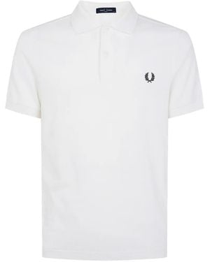 Fred Perry Embroidered Logo Polo Shirt - White
