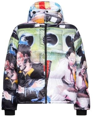 Kidsuper Sunday Mornings Graphic-Print Padded Jacket - Bianco