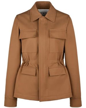 Tod's Leather-Trim Jacket - Brown