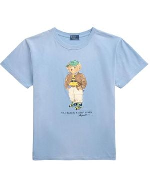 Polo Ralph Lauren Short Sleeve T-Shirt With Bear Print - Blue