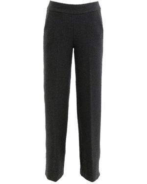 Avenue Montaigne Carla Textured Straight Pants - Black