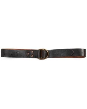 RRL Textured Leather Belt - White