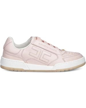 Elisabetta Franchi Logo-Plaque Leather Trainers - Pink