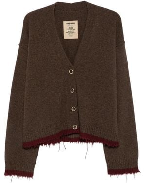 Uma Wang Frayed-Edge Oversized Cardigan - Brown