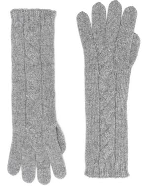 Gran Sasso Cable-Knit Gloves - Gray