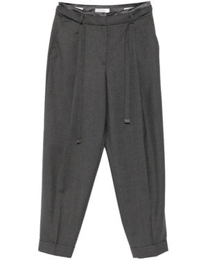 Peserico Pleated Belted Pants - Gray