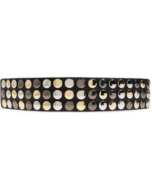 IRO Stud-Embellished Leather Belt - White