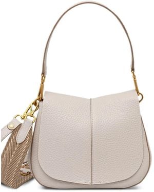 Gianni Chiarini Helena Flap Strap Satchel Bag - Natural