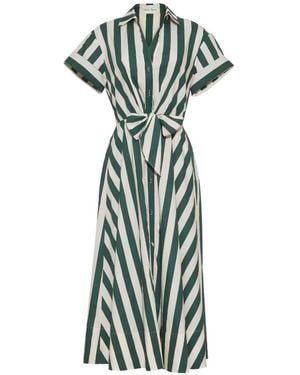 Cara Cara Asbury Striped Shirt Midi Dress - Green