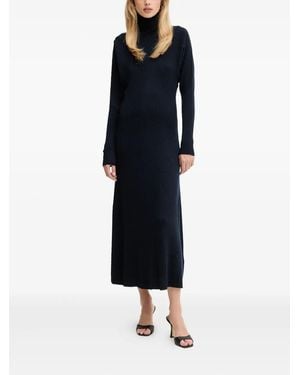 BOSS Roll-Neck Midi Dress - Blue