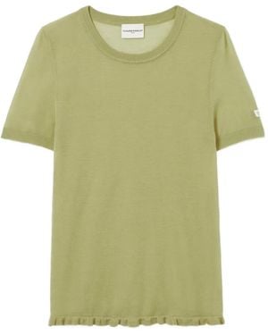 Claudie Pierlot Ruffled Knit Top - Green