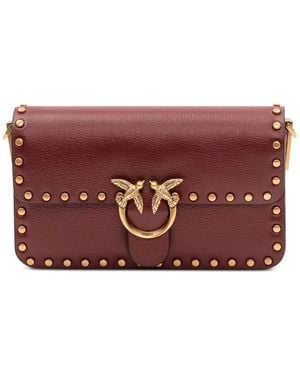 Pinko Baby Love One Slouchy Studded Shoulder Bag - Purple