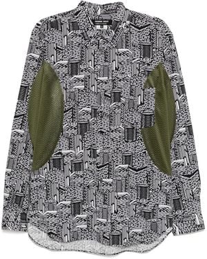 Comme des Garçons Abstract-Pattern Shirt - Grey