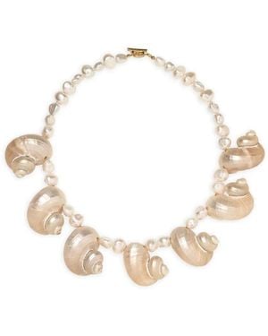 Jennifer Behr Ondine Shell-Embellished Necklace - Metallic