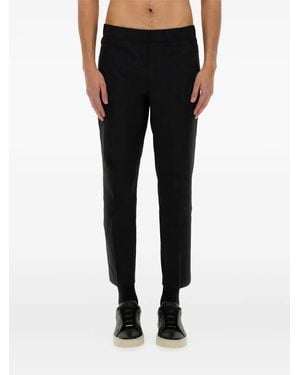 BOSS Elastic-Waistband Straight-Leg Trousers - Black