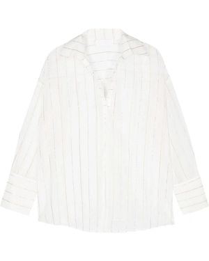 Genny Striped Blouse - White