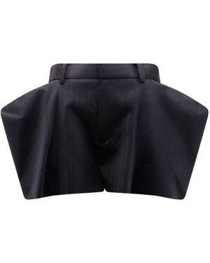 Sacai Pinstripe Flared Shorts - Blue