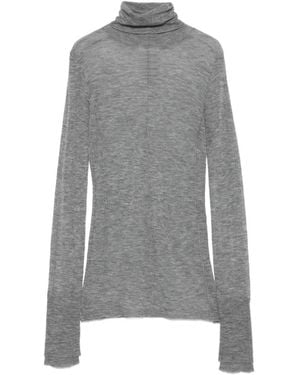 Elisabetta Franchi Roll-Neck Wool Top - Grey