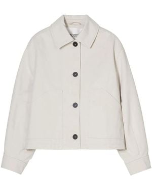 Closed Cotton Short Jacket - White