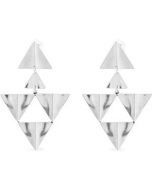 Isabel Marant Triangle-Geometric Earrings - White
