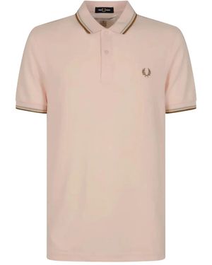 Comme des Garçons X Fred Perry Slogan-Print Polo Shirt - Pink