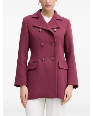 Sisley Double-Breasted Coat - Red