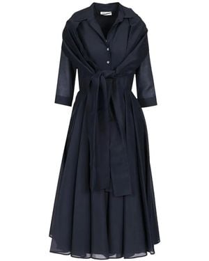 Al Duca d'Aosta Pleated-Skirt Midi Dress - Blue