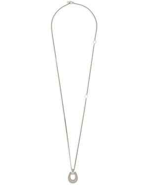 Jil Sander Horseshoe-Pendant Necklace - White