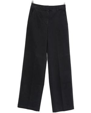 Peserico Wide-Leg Tailored Pants - Black