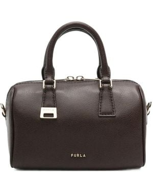 Furla Mini Olivia Boston Leather Tote Bag - Black