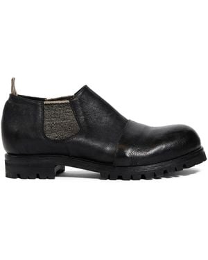 Ziggy Chen Pull-Tab Elasticated-Sides Loafers - Black