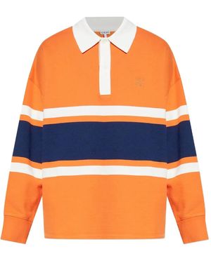 Loewe Polo A Righe Con Maniche Lunghe - Arancione