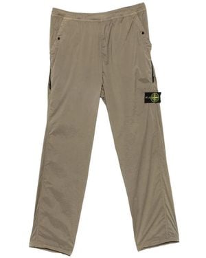 Stone Island Compass-Motif Track Trousers - Grey