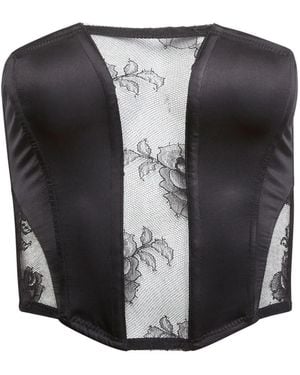 Fleur du Mal Lace Corset - Black