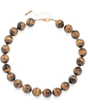 Jennifer Behr Louisa Tiger's Eye Necklace - Metallic