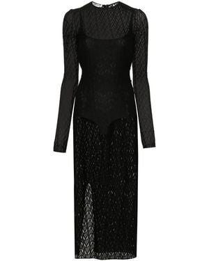 ALESSANDRO VIGILANTE Semi-Sheer Mesh Dress - Black