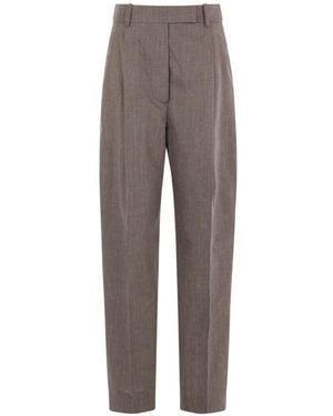 Rohe Pleat-Detail Slub-Texture Trousers - Grey
