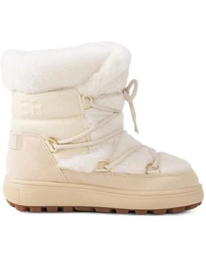 Bogner Chamonix Shearling-Trim Snow Boots - White
