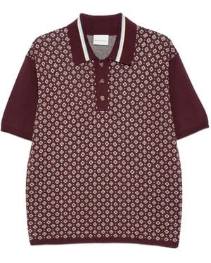 Drole de Monsieur Patterned Polo Shirt - Red