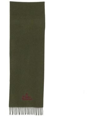 Vivienne Westwood Orb Fringed Scarf - Green