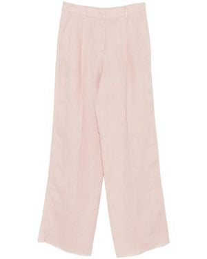 Marella Pleated Linen Trousers - Pink
