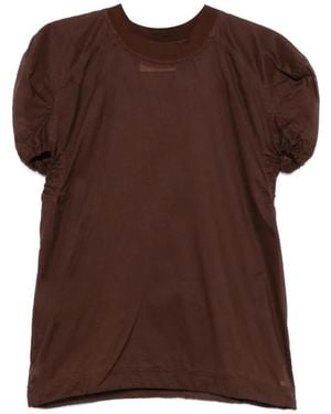 Plan C Gathered T-Shirt - Brown