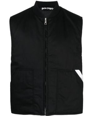 Palm Angels Sartorial-tape Zip-up Gilet - Black