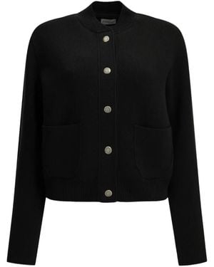 Moncler Wool & Cashmere Blend Padded Cardigan - Black