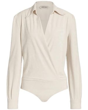 Alberta Ferretti Body Met Gespreide Kraag En Wikkeldesign - Wit