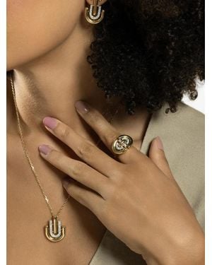David Webb Geometric Diamond Ring - Brown