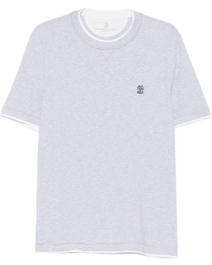 Brunello Cucinelli Logo Cotton T-Shirt - White