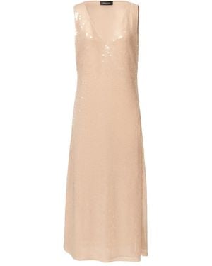 Fabiana Filippi Sequin V-Neck Dress - Natural